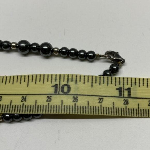 Black Glass Beads And Steel Necklace, Bracelet And Earrings Set - Picture 4 of 5